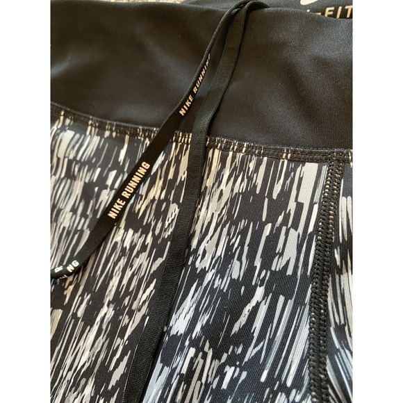 Nike Dri-Fit Power Racer Crop Running Athletic Leggings Women's Large Black - Picture 3 of 7